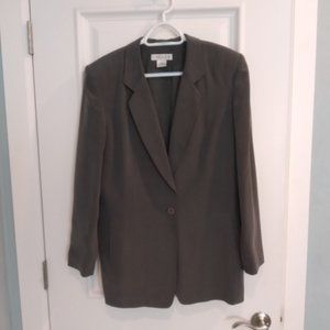 Chaus Vintage Lined Blazer Womens Single Button Lapel Gray Size 10